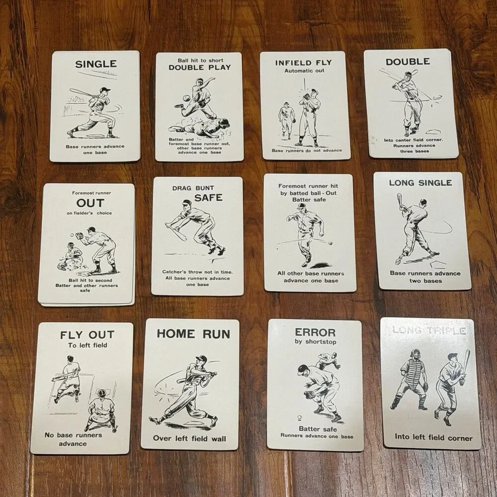 VTG 1949 Parker Brothers Baseball Game Original Rules, Score Sheet Pad & Cards